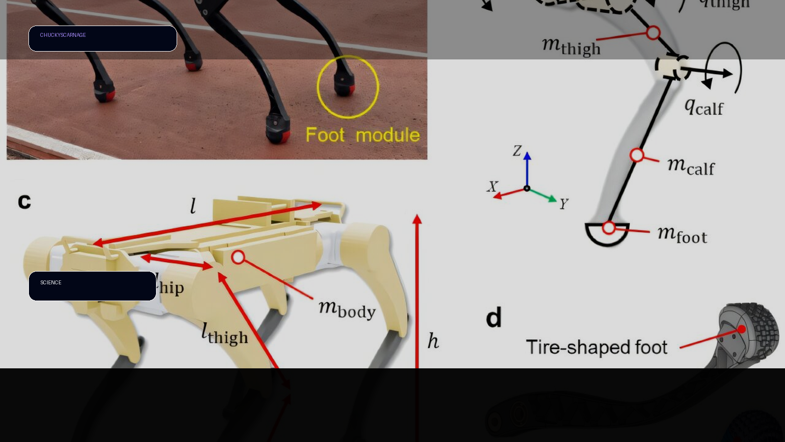 Porous 3D-printed feet cut quadruped robot power use illustration