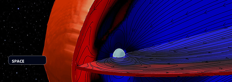 Uranus's unusual rotation makes its bow shock expand and contract each day illustration